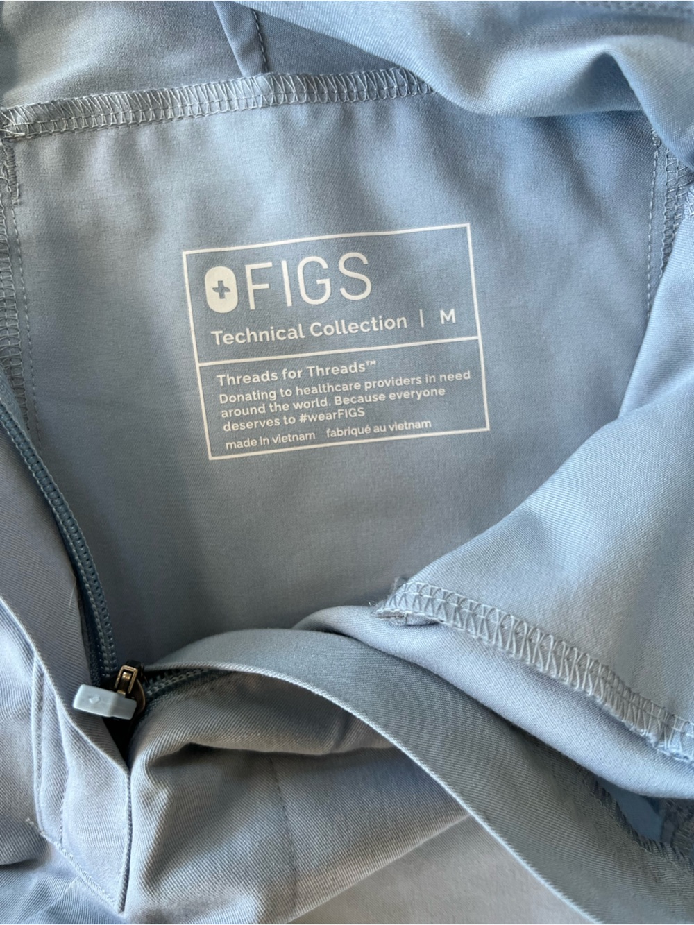 FIGS Rafaela Jogger High Rise Scrub Jumpsuit Light Blue Gray (PO: #4134), size M - Picture 7 of 9